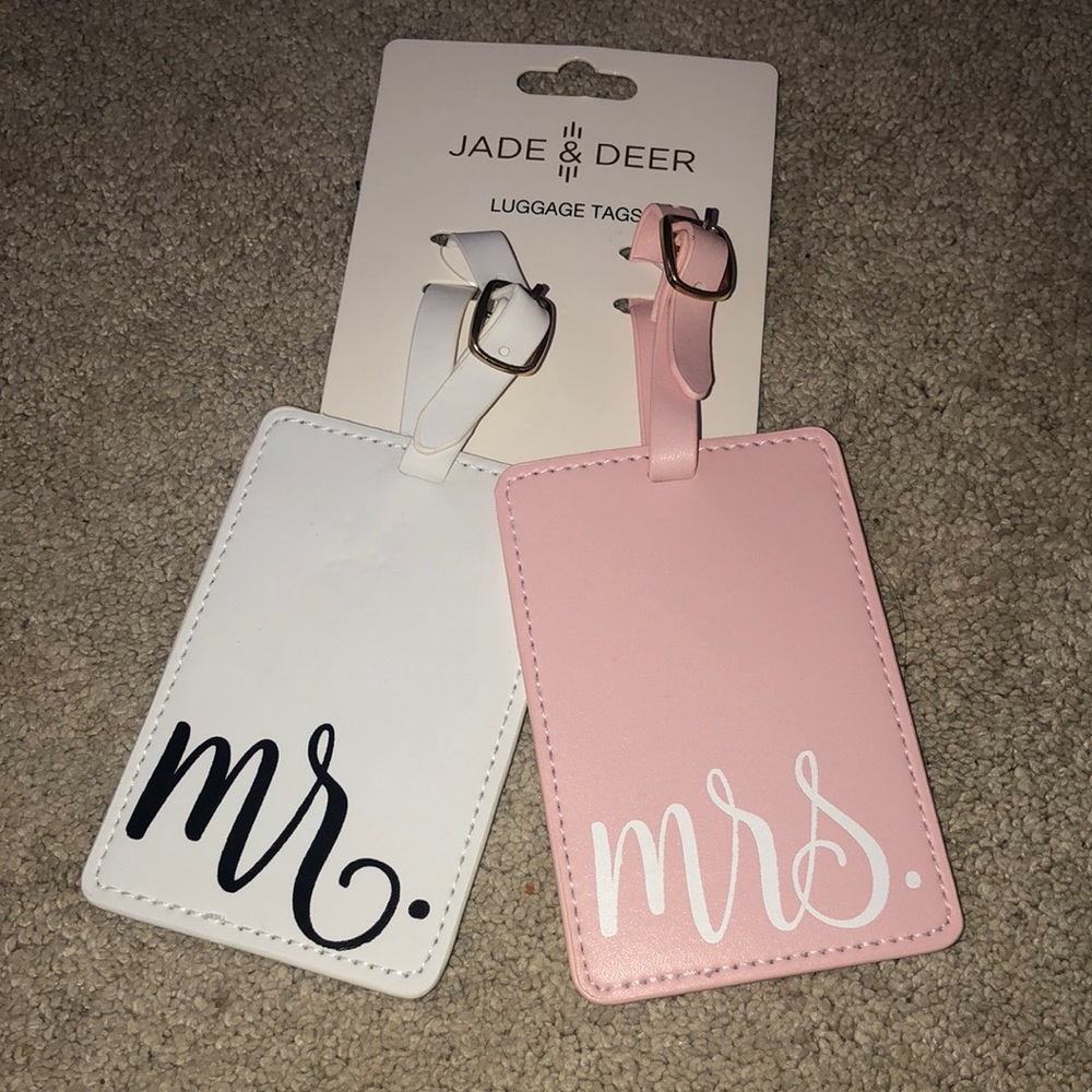 Luggage Travel Bag Tags Set‎ Wedding Honeymoon Mr. Mrs. NEW